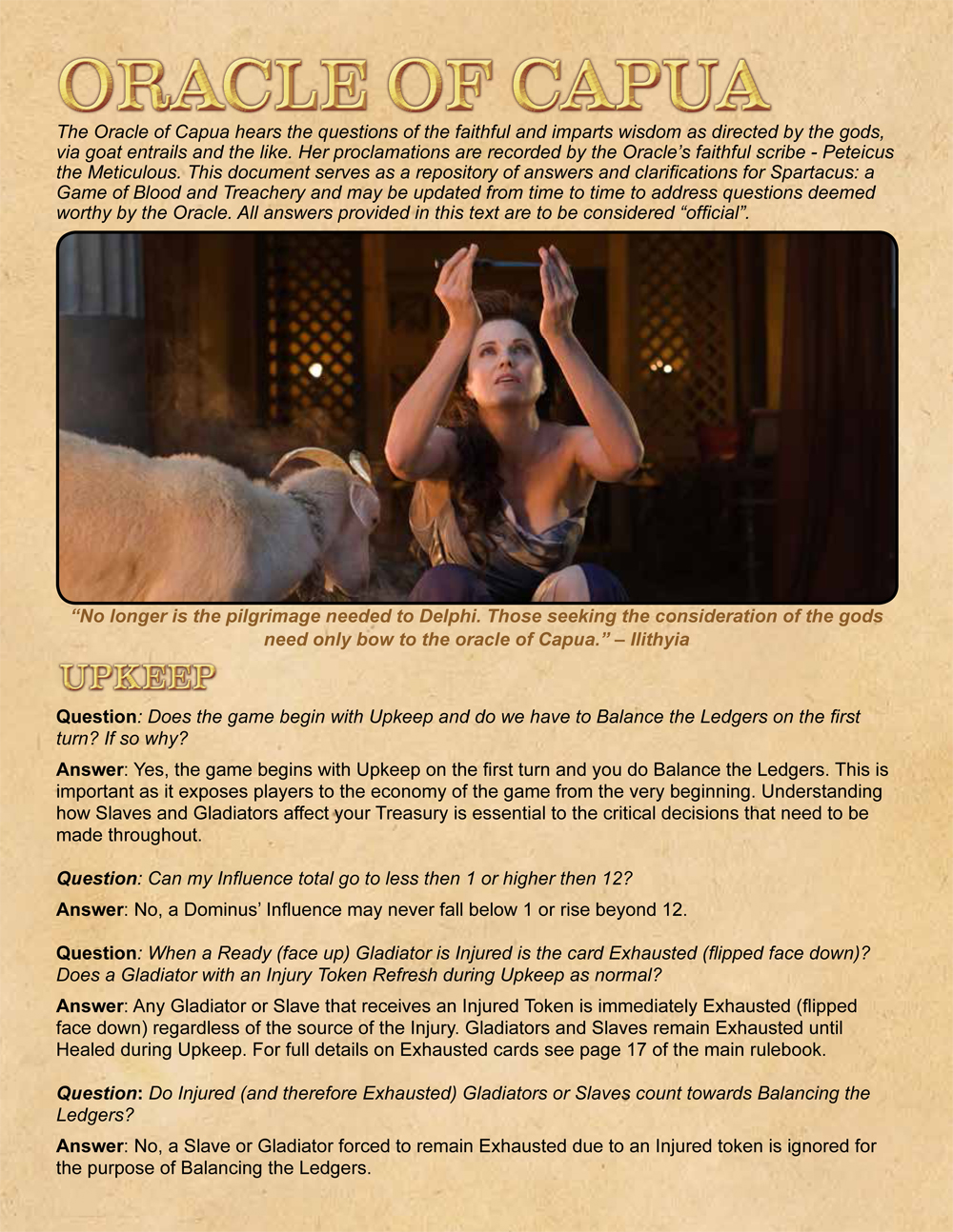 Spartacus FAQ Page 1